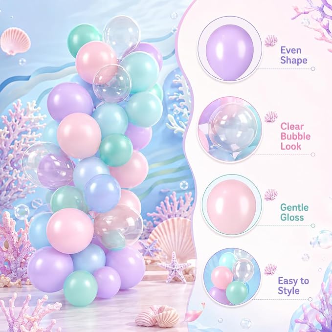 Pastel Pink Purple Teal Balloons - Image 3