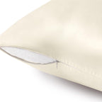 BEDELITE Satin Pillowcase with Zipper 4 Pack, Beige Pillow Cases Standard Size, Super Soft and Cooling Similar to Silk Pillow Cases, Gift for Women Men(20x26 Inches)