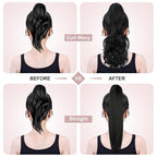 Claw Clip Ponytail Extension 18" Clip in Wavy Ponytail Hair Extensions Long Pony Tails for Women Extensions Bleach Blonde Wave Hairpiece