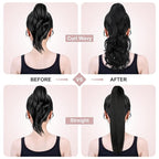 Claw Clip Ponytail Extension 18" Clip in Wavy Ponytail Hair Extensions Long Pony Tails for Women Extensions Platinum Blonde Wave Hairpiece