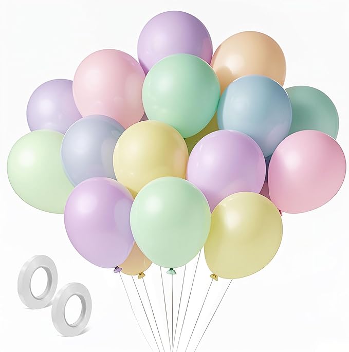 Pastel Balloons Latex Pastel Birthday Decorations 160 Pack 5 inch Round Helium by BOMSI