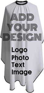 COWDIY Custom Barber Cape Personalized Hair Cutting Capes Add Your Image Text Salon Haircut Cape Hairdressing Apron for Home Salon and Barbershop (55 x 66 Inch)
