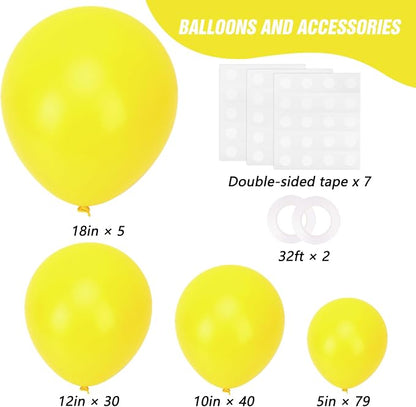RUBFAC Yellow Balloons Different Sizes Light Yellow Balloon Arch Kit 154pcs | - Image 2