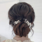 JAKAWIN Flower Bride Wedding Hair Pins Pearl Bridal Hair Piece Accessories for Women HP163 (Silver)