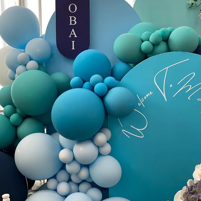 Voircoloria 130pcs Peacock Blue Balloons Garland Arch Kit, 18 12 10 5 Inch | - Image 4