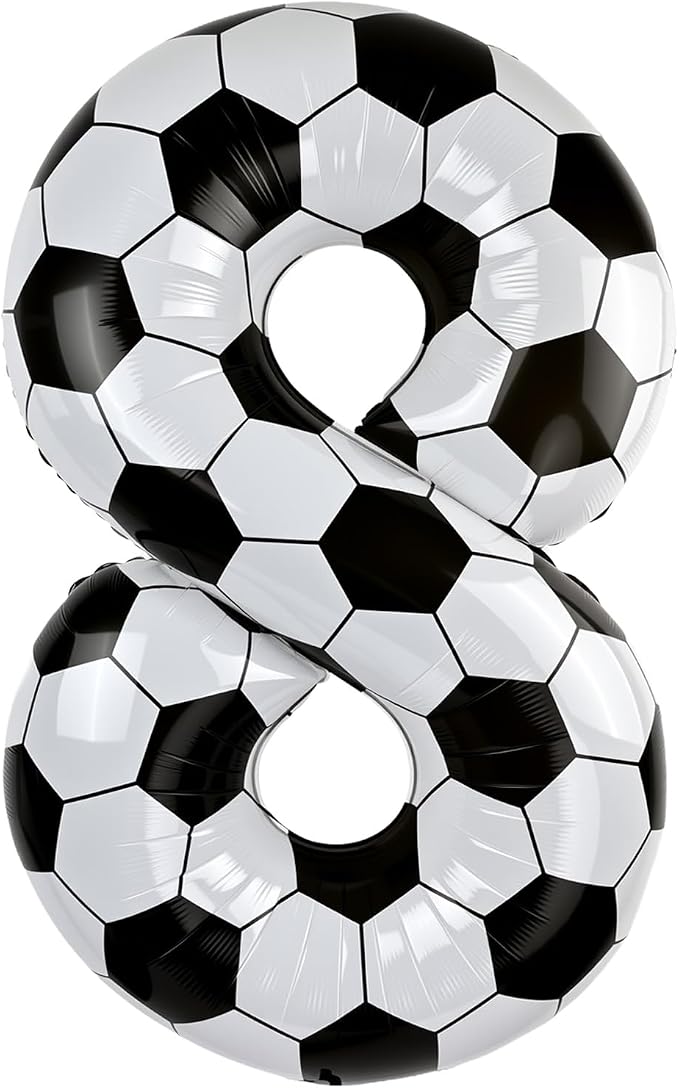 40 Inch Soccer Number 8 Foil Balloon, Soccer Birthday Party Decorations | by Unknown