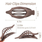 6 Packs Flat Claw Clips for Women, French Flat Hair Clip, Matte Curved Hair Claws Clip for Thin Thick Hair, Lay Down Claws Clips, Durable Strong Hold Hair Clip, Christmas Gifts (Wine Red)