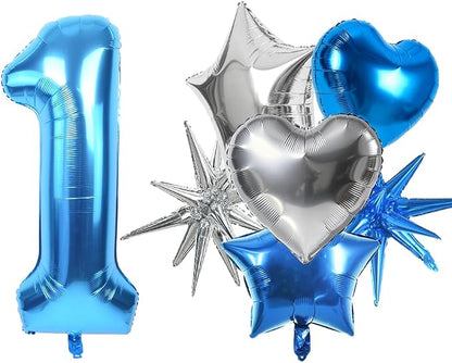 TONIFUL 1st Birthday Balloons Kit 40 Inch Blue Large Number 1 Foil Balloon | by TONIFUL