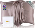 ZIMASILK Upgraded 100% Pure Mulberry Silk Pillowcase for Hair and Skin Silk Pillow Cases with Reinforced Hidden Zipper, More Soft & Durable Grade 6A Silk, Gift Box 1Pc (Queen 20"x30", Light Plum)