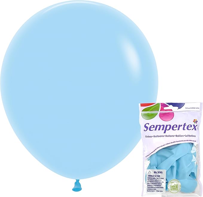 Sempertex Round Pastel Matte Blue Balloons, 18 Inch, Graduation, Baby Shower by Sempertex
