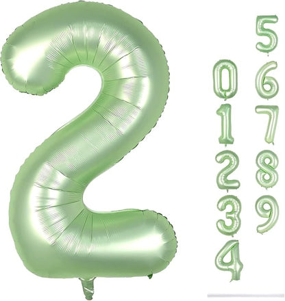 40" Balloon Number 2 Sage Green, Large Foil Number Balloons Set 0-9, Olive - Image 8