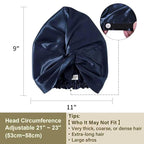ZIMASILK 22 Momme Adjustable 100% Mulberry Silk Bonnet for Sleeping Women, Silk Hair Wrap for Hair Protection, That Reduces Falling off (1Pc, Navy Blue)
