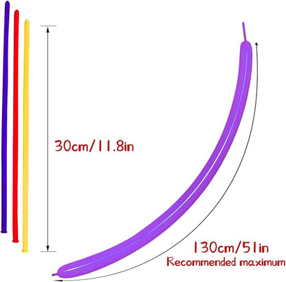 Purple 260 long Balloons 100 Pack Purple Modeling Long Magic Balloons - Image 2