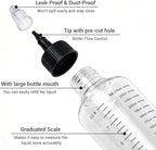 3 Pack Hair Oil Bottle, 8.5oz Plastic Squeeze Oil Applicator Bottle for Hair Scalp Root Dye Twist-On Top Tip Cap with Clear Graduated Scale