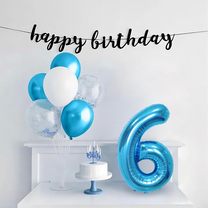 40 Inch Blue Number Balloons, Helium Mylar Foil Number Balloons - Image 5