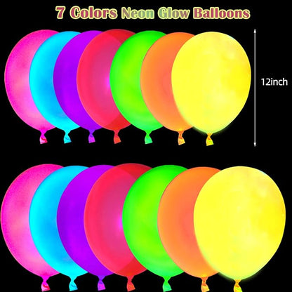 310 Pack UV Neon Colored Balloons glow in the dark balloon Neon Party - Image 2