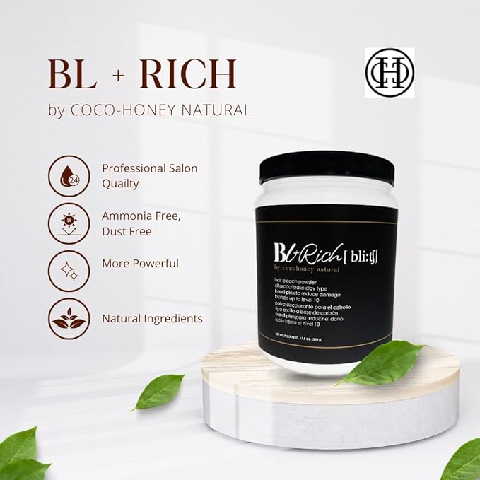Hair Bleaching Powder for Dark Hair Lightening Blonde Hair Salon Quality Safe at Home (Charcoal 8.75 oz (250g))