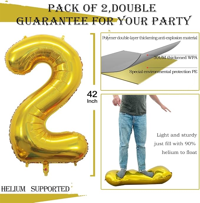 Number 26 Balloons for 26th Birthday Party Decorations, 42 Inch Jumbo Foil - Image 3