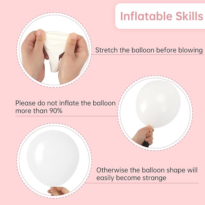 RUBFAC 87pcs White Balloons Different Sizes 18 12 10 5 Inches - Image 3