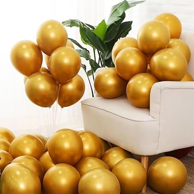 400 Pack Gold Balloons 5 Inch Metallic Chrome Gold Latex Small Balloon by BAOKUANHU