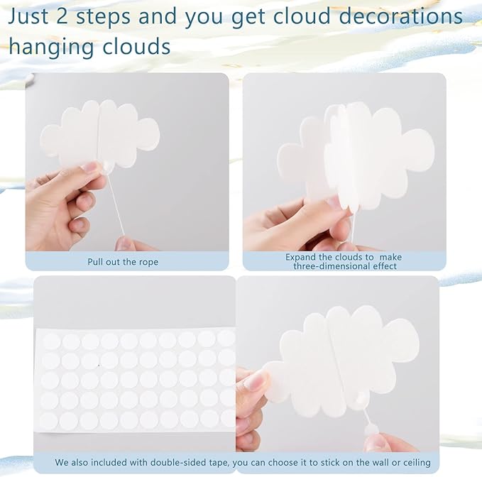 16 Pcs 3D Cloud Decorations Hanging Clouds - Image 4