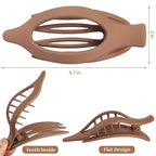 Flat Hair Clip 6 pcs Lay Down Claw Clips Hair Accessories for Women -Transparent