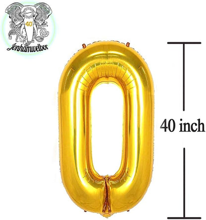 Jonhamwelbor 40 Number Balloons Gold Big Foil Mylar Giant Jumbo 40 Balloons - Image 3
