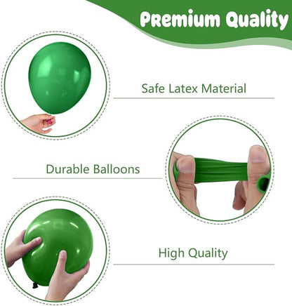 Green and Brown Balloons, 12 Inch Metallic Avocado Dark Green Khaki Black - Image 3