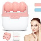 Ice Roller for Face and Eyes - Facial Skin Care Tools with 2 in 1 Face Roller and Travel Case, Self Care Gift for Men Women (Pink)