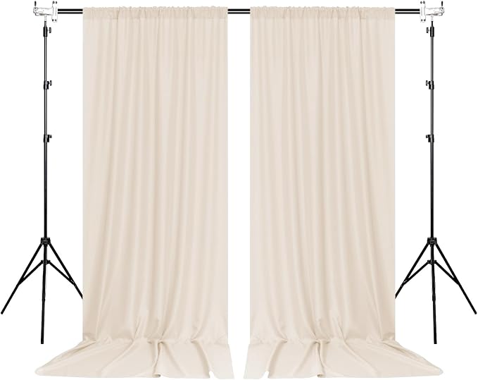 Beige Backdrop Curtains 10ft x 10ft - Image 2