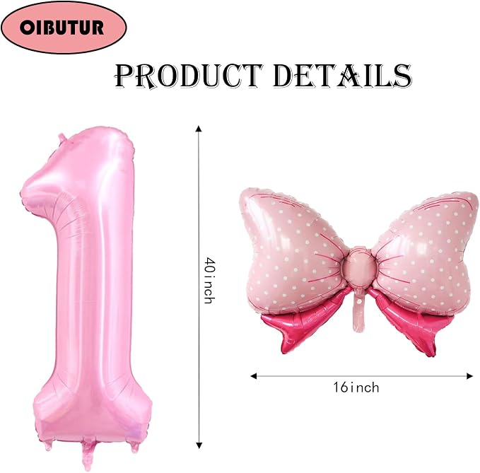 40 inch Number 11 Balloon with Bow Pink Happy Birthday Jumbo Number Balloons - Image 2