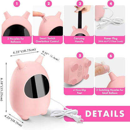 Balloon Pump Electric, SPLAKS Balloons Inflator Air Pump Portable Balloon Blower - Image 4