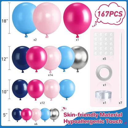 Blue Pink Balloon Garland Arch Kit - Image 2