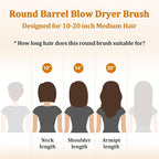 Round Hair Blow Dryer Brush - 1.2 Inch Ceramic Barrel Hair Dryer Brush for Short/Middle Hair, One Step Drying, Volumizing, Straightening and Styling, Negative Ionic Dryer Brush(Black-Brass, 1.2)