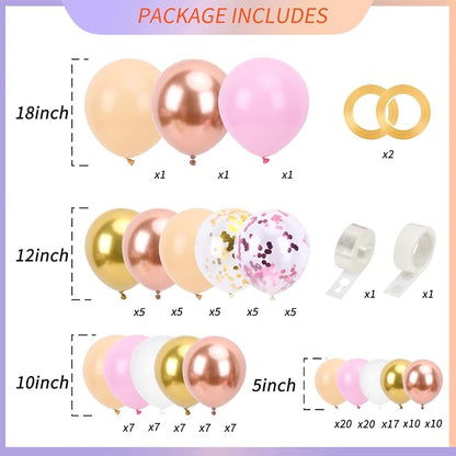 RUBFAC Rose Gold Balloons Garland Arch Kit, Latex Party Balloons Different - Image 2