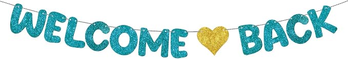 Fulmoon Pre Strung Welcome Back Glitter Banner First Day of School Party by Fulmoon