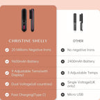 Hair Straightener Brush, Portable Cordless Mini Straightening Brush for Travel, Negative Ion Hot Comb Hair Straightener with 9 Temps for Women, Anti-Scald Ceramic, Fast Charge