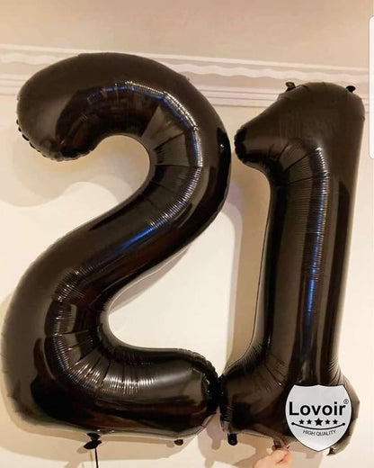 Black 21 Number Balloons, 40 Inch Giant Number 21 Balloons Foil Mylar Helium - Image 8