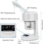 JOSTZHXIN Facial Steamer Nano Ionic Face Steamer with Extendable Arm,Portable Facial Steamer 360°Rotating Nozzle Esthetician Steamer for Personal Care at Home or Salon