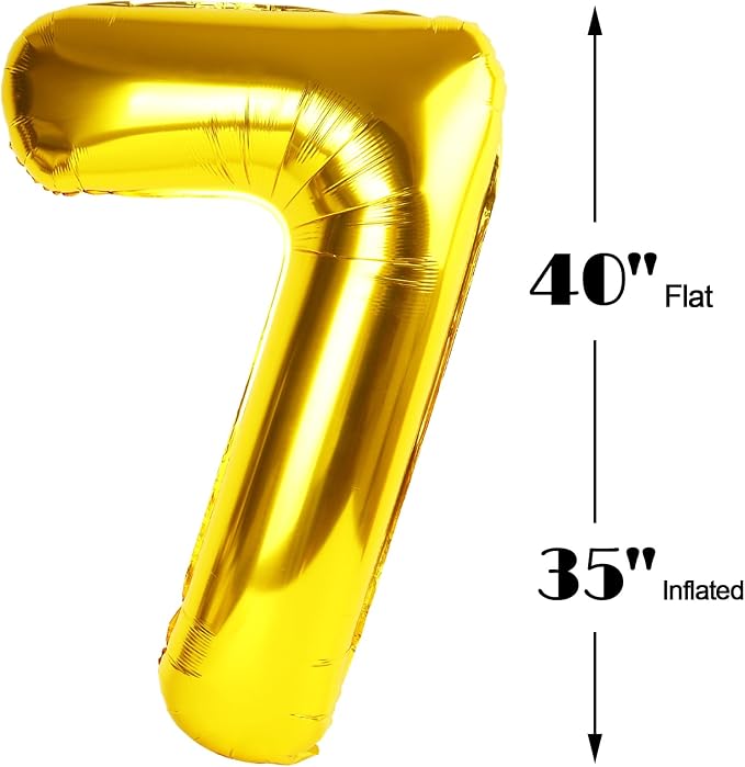 Digital Number 17 71 Gold Birthday Balloon 40 Inch, Foil Balloons - Image 3