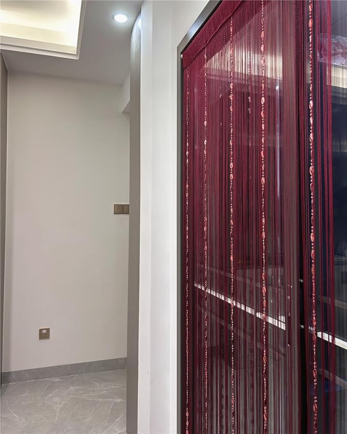ave split 100cmX200cm Decorative Door String Curtain Beads Wall Panel Fringe - Image 5