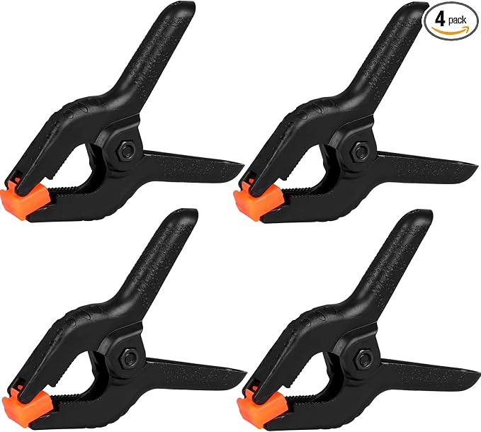 4 Pack Spring Clamps, 6inch Plastic Clips, Backdrop Clips, Big Clamps Heavy Duty by Romeda