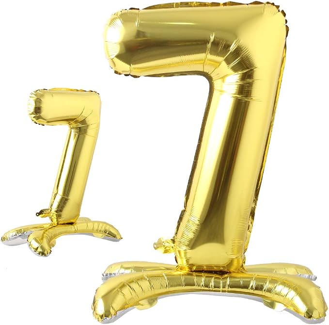 16" Standing Gold Alphabet Letter and Number Balloons Aluminum Hanging Foil by RUIANSI