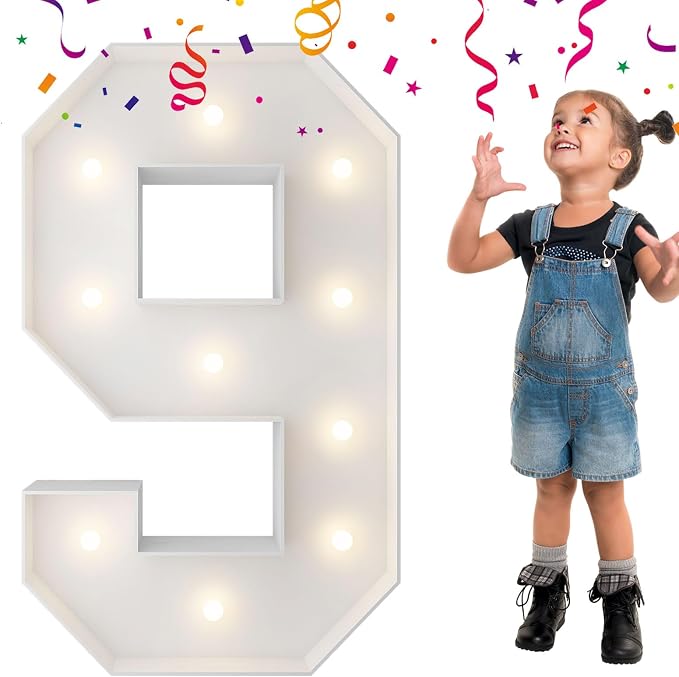 3FT Light Up Numbers Letters, Mosaic Numbers by MerryMosaics