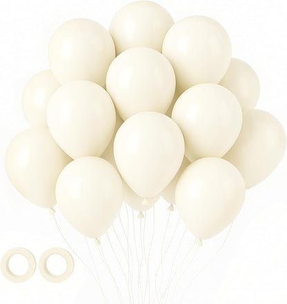 Voircoloria 105pcs Ivory White Party Latex Balloons, 12inch | by Voircoloria