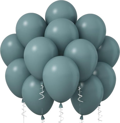 Jobkoo Slate Blue Balloons, 12 Inch 30 Pcs Dusty Dark Teal Latex Matte Retro by Jobkoo