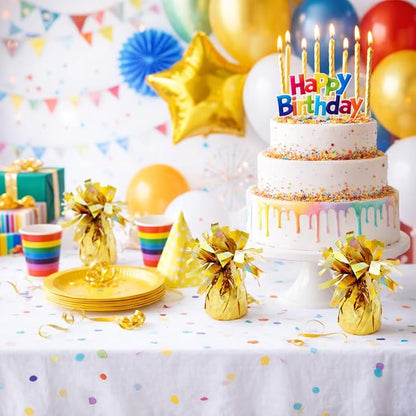 Metallic Gold Balloon Weights, 12 Pack | Metallic gold PET film; helium balloon - Image 7