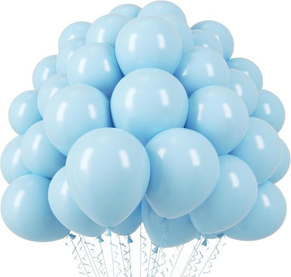 Voircoloria 110pcs Light Blue Baby Blue Latex Party Balloons, 12inch | by Voircoloria