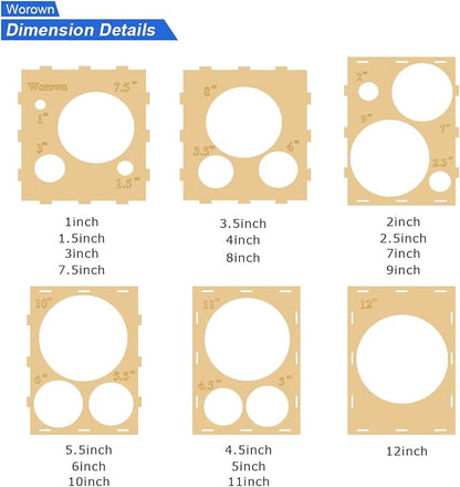 Worown 18 Holes Collapsible Wood Balloon Measurement Box, 1-12 Inch Sizer Cube - Image 2