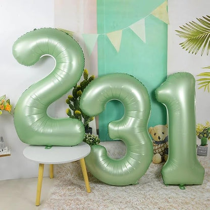 2 Balloon Number 40 Inch Olive Green Balloons - Image 3